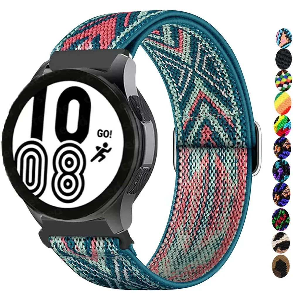20mm/22mm Elastic Shiny strap For Samsung Galaxy Watch 7/6/5/pro/4/classic/Active 2 Bohemian Pride bracelet Huawei GT 3-2-e band