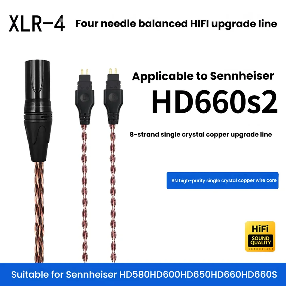 4.4mm Balanced Cable for Sennheiser Hd660S2 Hd660S Hd660 Hd650