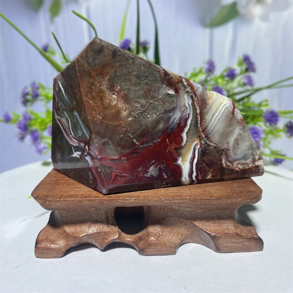 320g Natural Crystal Mexican Crazy Agate Healing Home  Gifts Spiritual Rocks Decoration Irregular Polyhedron Gemstone