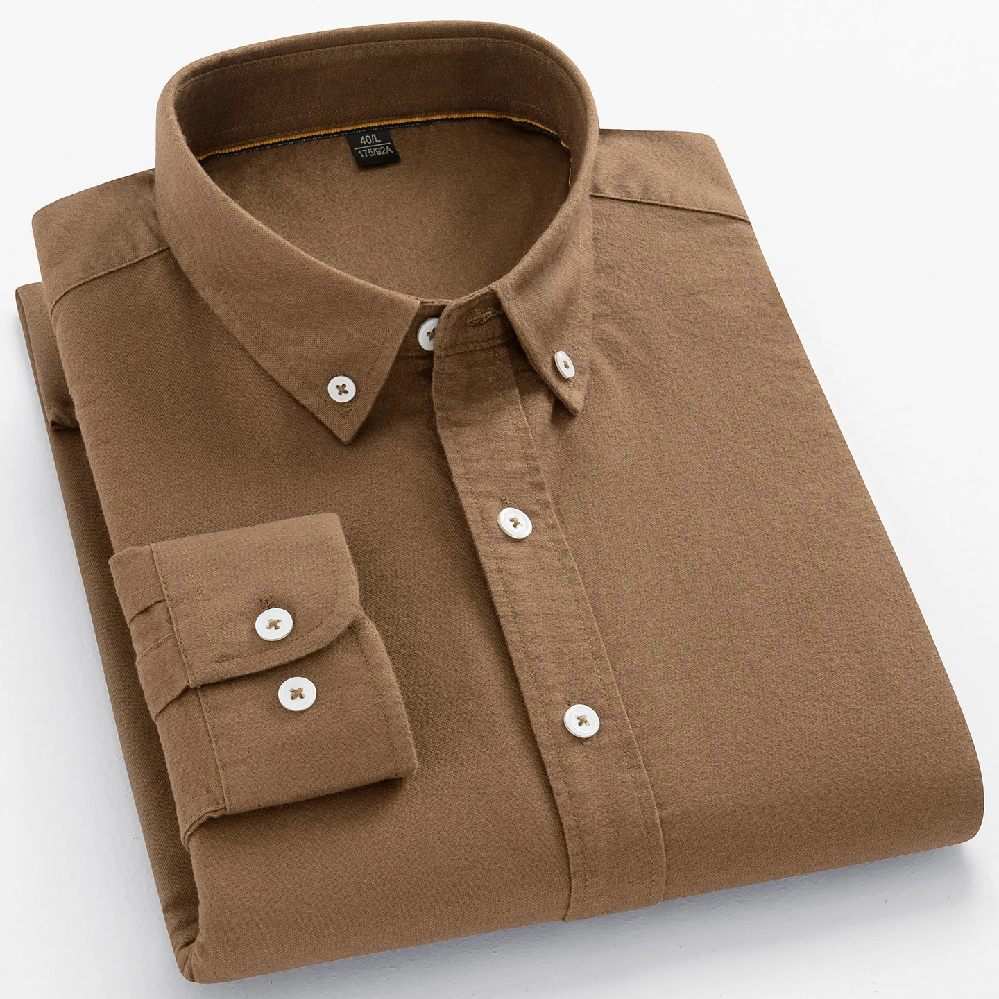 New in shirt solid color Purple 100%cotton brushed long sleeve shirts for men slim fit casual plain shirt Fashion korean clothes