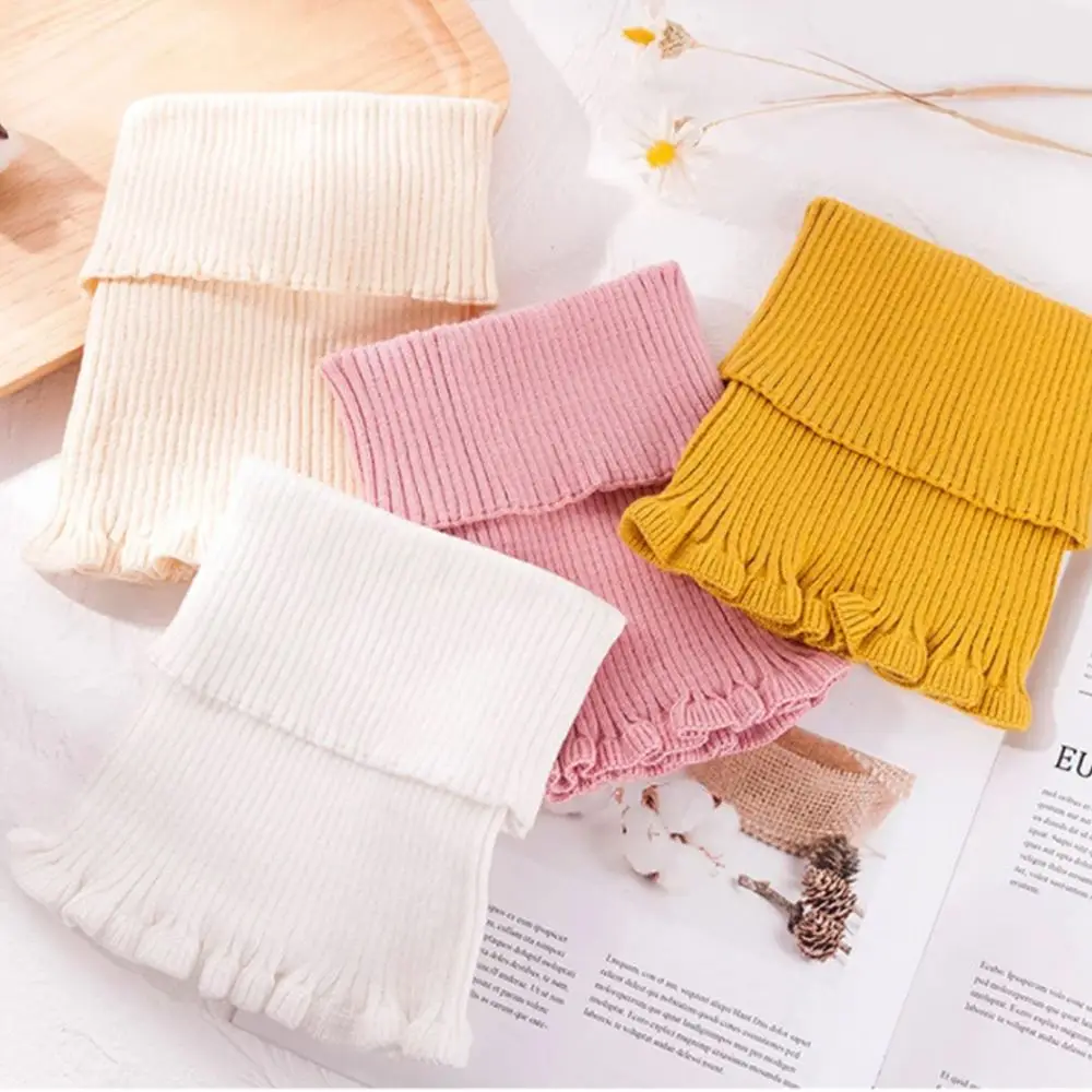 Fashion Warm Knitted Fake Collar Windproof With Wooden Ears Neck Warmer Detachable Winter Scarf Men Women