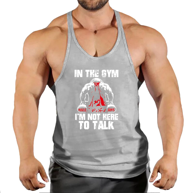 New Gym Tank Top Summer Brand Cotton Sleeveless Shirt Casual Fashion Fitness Stringer Running Vest Men bodybuilding Clothing