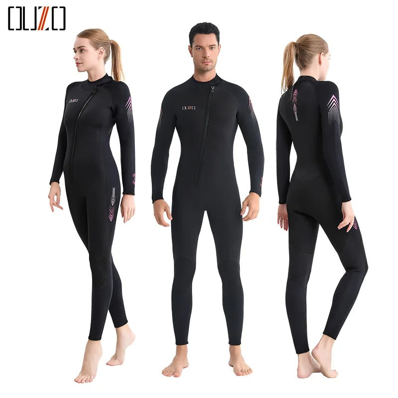 OUZO 3mm Wetsuit, thickened & warm CR super stretch jellyfish suit, winter swim trunks for men and women