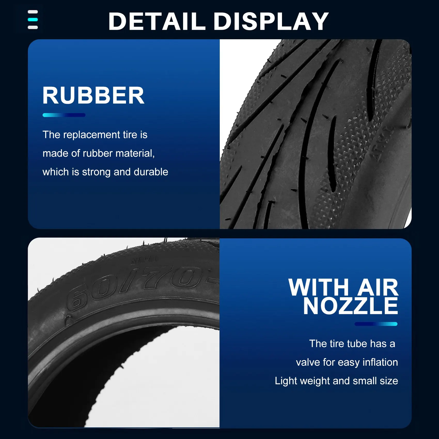 

NALFI-без инфляции, взрывозащищенная шина, совместимая с черной вакуумной шиной Ninebot Max G30 60/70-6,5 с клапаном