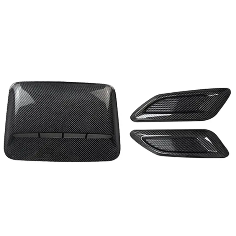 AB96-Car Air Flow Intake Hood Scoop Vent Bonnet Decor Cover Center Side Air Outlet Hood Auto Exterior Replacement