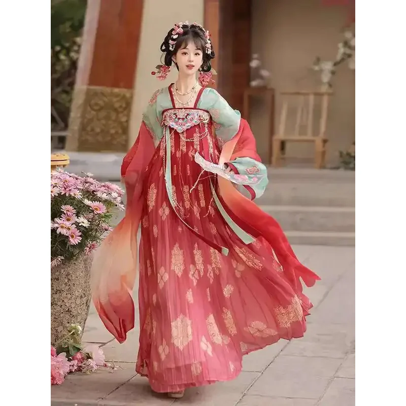 

DY20Jade Finger Twist _ Женское платье-халат династии Тан Династии Тан 2024 года, новое летнее улучшенное платье для взрослых с полной грудью Ancien