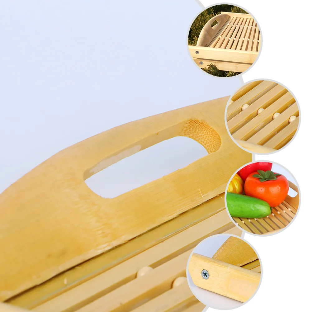 

Vegetable Tray Bamboo Plate Fruit Tray Storage Tray Hollow-Out Plate