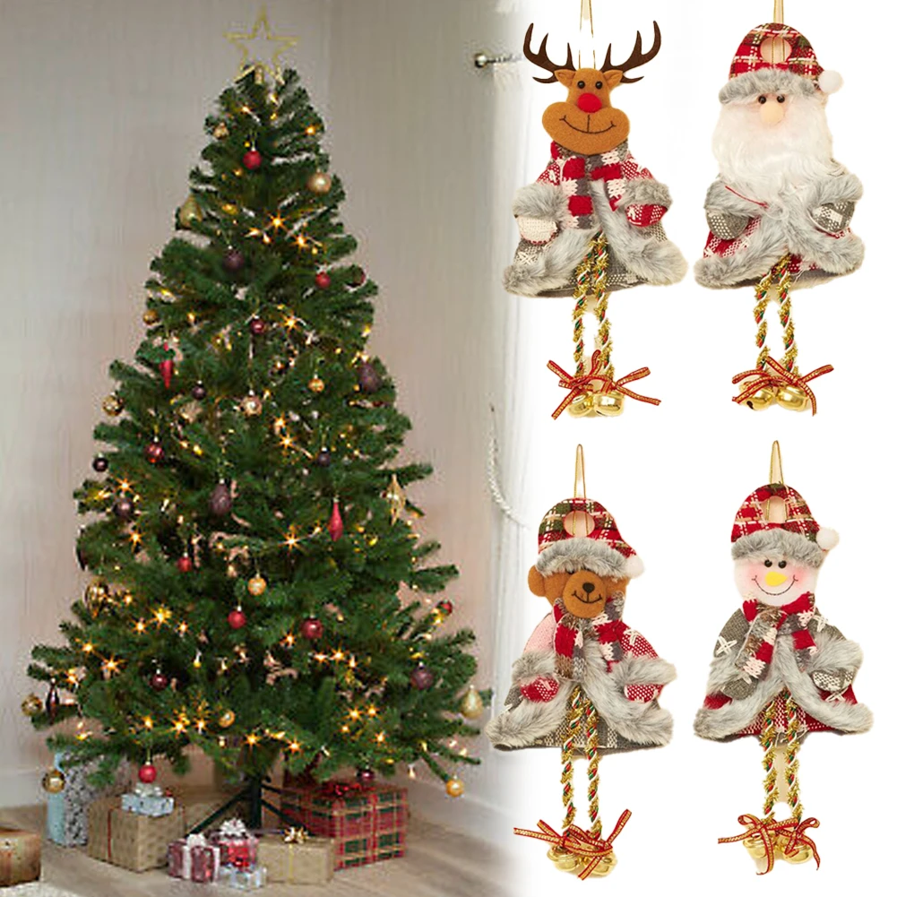 Christmas Bells Ornaments Santa Claus Reindeer Snowman Bell Pendants And Doorbell For Home Party Christmas Tree Decoration