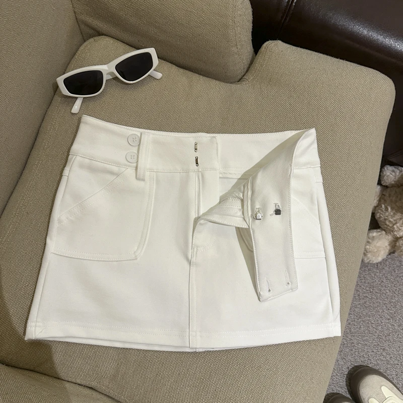 Women's Summer Irregular Waist Solid Color Slim Short Skirt Lady Hot Girl High Waist Mini Skirt