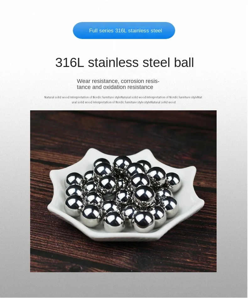 316L stainless steel beads 2/4/6/8/10/12 solid 15/20/25/30mm environmentally friendly corrosion-resistant stainless steel balls