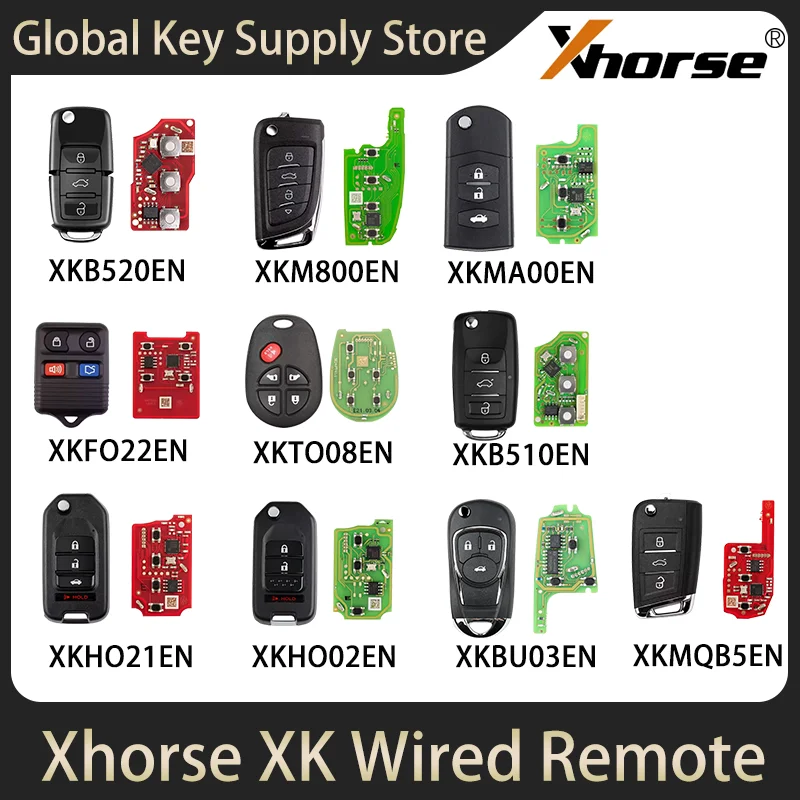 Xhorse XK Wire Remote Key XKB520EN XKTO08EN XKFO22EN XKM800EN XKMA00EN XKHO21EN XKHO02EN XKB510EN XKBU03EN XKMQB5EN