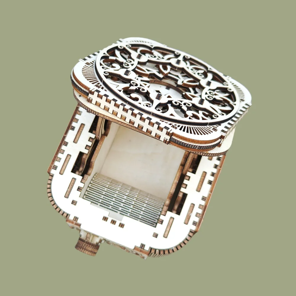 DIY 3D 宝箱木製パズルゲーム組み立てギフトギフト大人のビルディングブロック宝箱