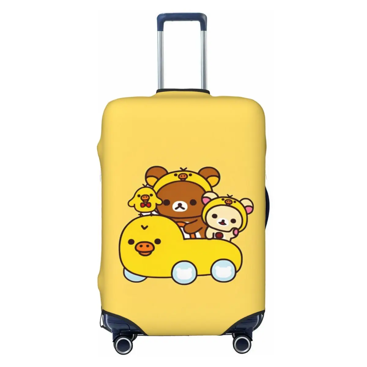 

Rilakkuma Cartoon Suitcase Cover Bear Animal Cruise Trip Vacation Practical Luggage Supplies Protector