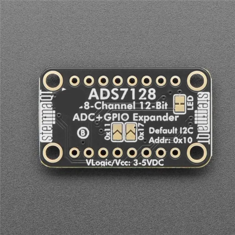 【A17Z】ADS7128 8-Channel ADC& GPIO Expander Board-QT/Qwiic/STEMMA Compatible For Adafruit Projects