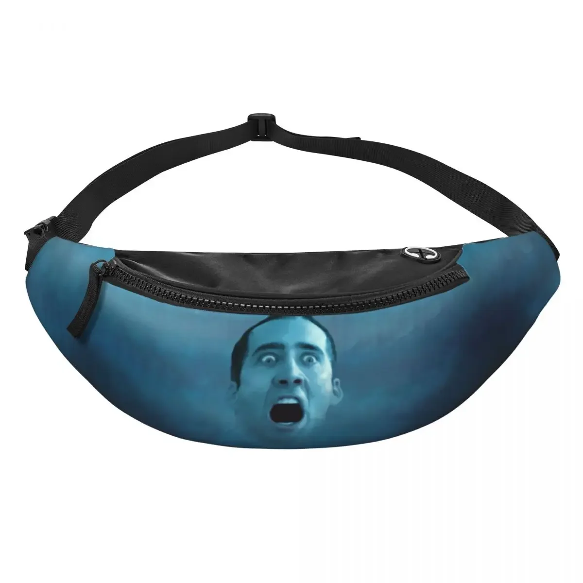 Customized Funny Nicolas Cage Fanny Pack for Men Women Cool Crossbody Waist Bag Travel Hiking Phone Money Pouch