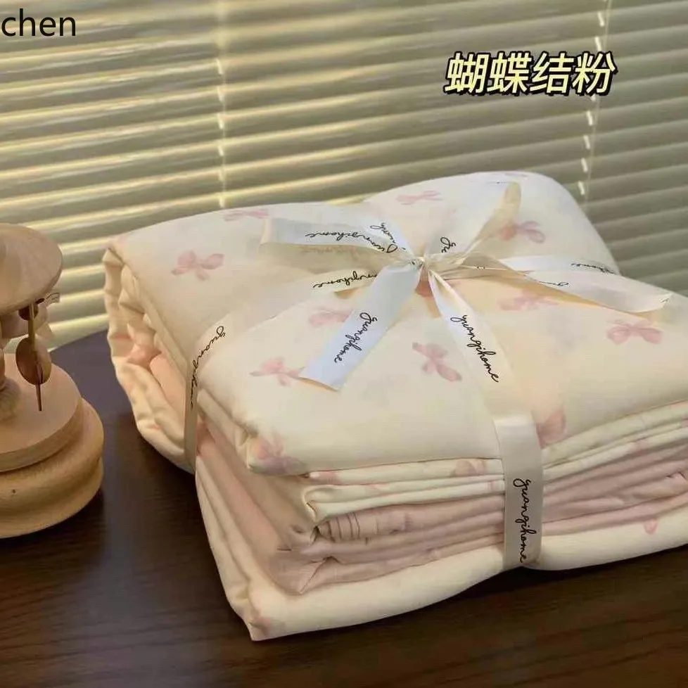 H1  A-class all-cotton breathable double-layer gauze printed four-piece set, pure cotton, soft and comfortable bedding set