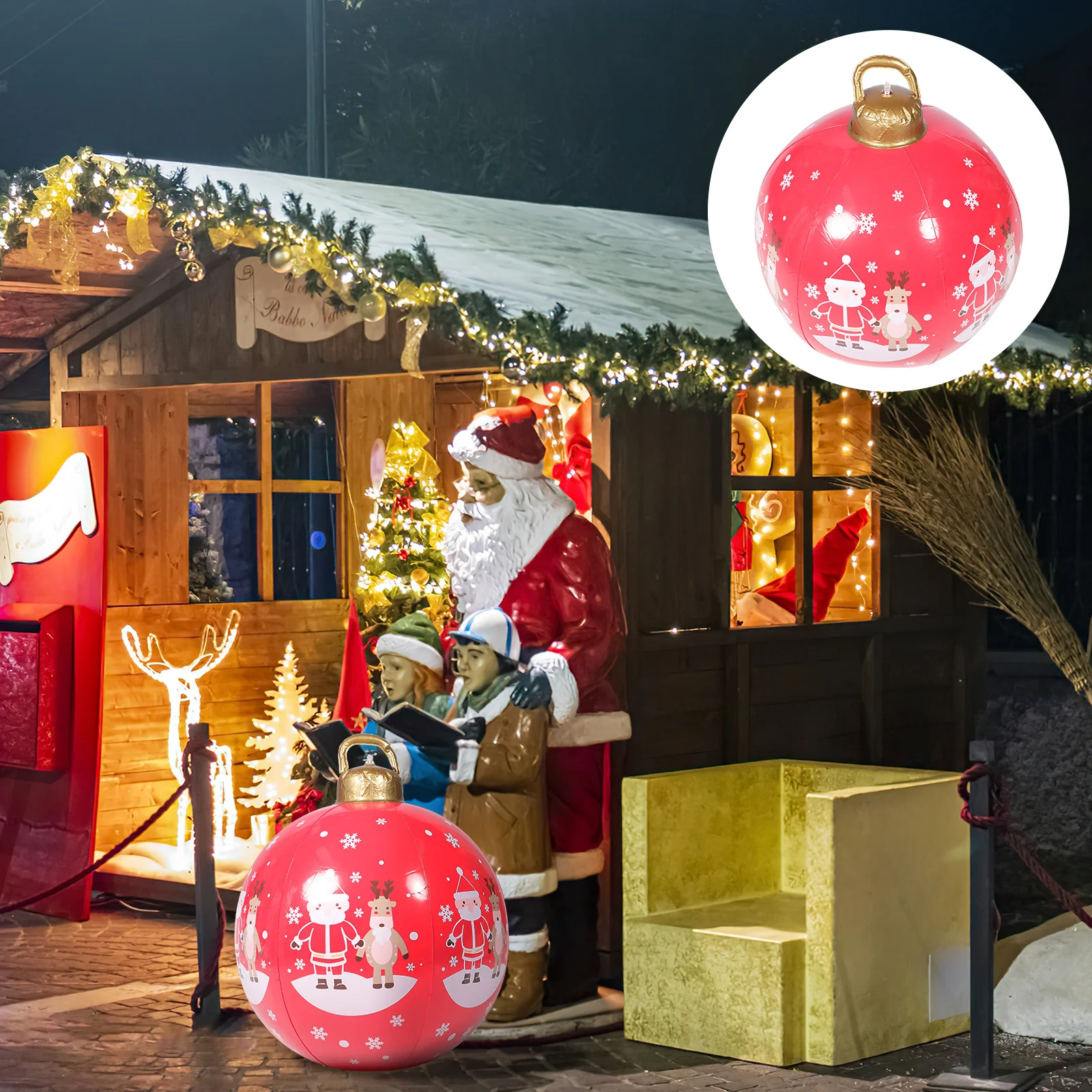

Large Inflatable Christmas Ball Decoration Holiday Ornament for Lawn Garden Yard Patio Porch Xmas Display Inflatable Ornament