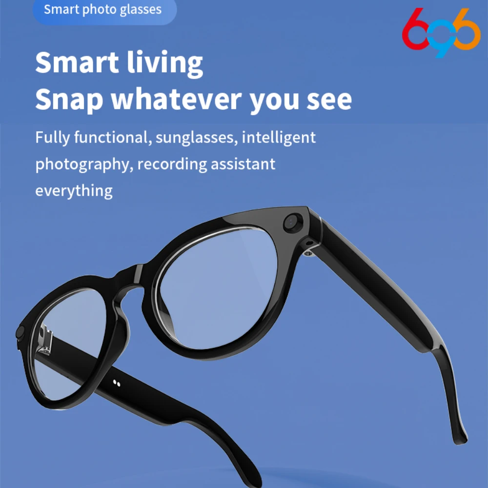

New Outdoor AI Smart Camera Glasses Bluetooth Call Voice Assisatant Sunglasses Sports Headphone Eyeglasses Anti-blue Light