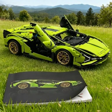 Ensembles de blocs de construction de voitures de sport vertes 1:8, modèles de jouets compatibles avec les particules Legoed, adaptés aux cadeaux de noël 42115