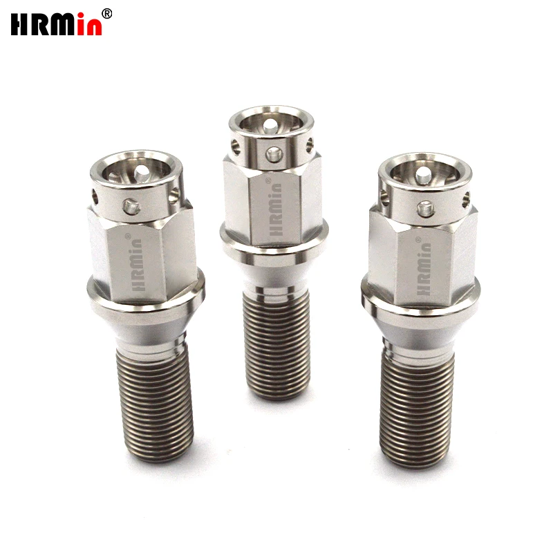 

HRMin High quality M14*1.25*28-45mm Gr.5 titanium cone seat wheel titanium bolt hub bolt 10ps /20ps For BMW Mini Racing car