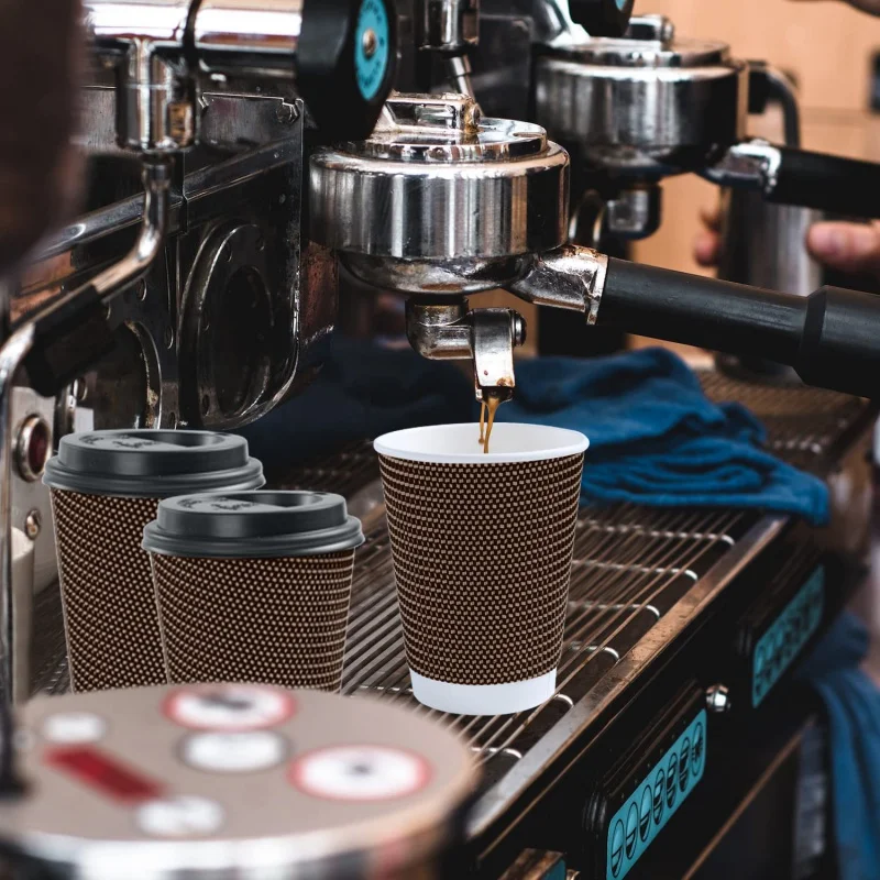 Op Maat Gemaakte Producthy Kwaliteit Wegwerp Koffiekop Composteerbare Dubbele Muur Papieren Bekers Voor Warme Dranken