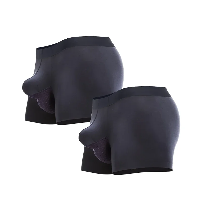 2PCS men's underwear bullet dry and wet separation boxers to the lower Modal breathable ice silk scrotal support