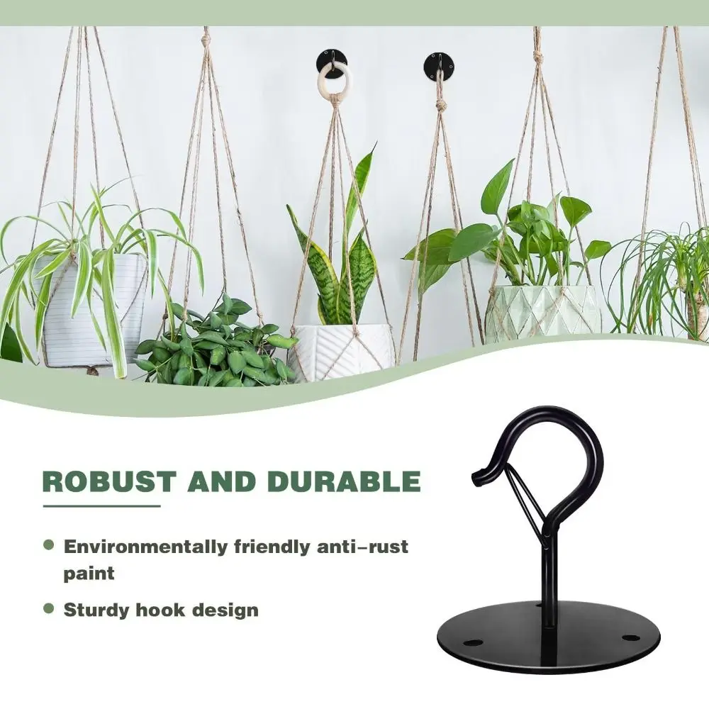 Wall Mount Ceiling Hook Carbon Steel Easy to Use Flower Pots Lifting Hook Multifunctional Durable