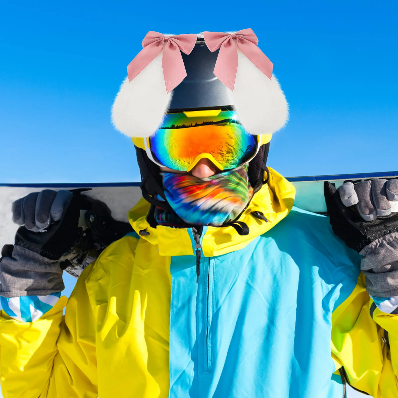 

1Pair Bunny Ear Ornaments Soft Comfortable Rabbit Ear Decor for Motorcycle Bike Scooter Helmets Unique Gift for Riders