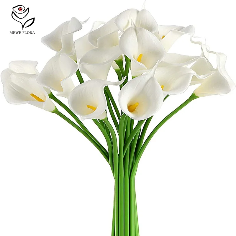 

10pcs Real Touch PU Artificial Calla Lily Flower Bouquet Wedding Party Decoration Fake Flowers Calla Lily Home Vase Room Decor