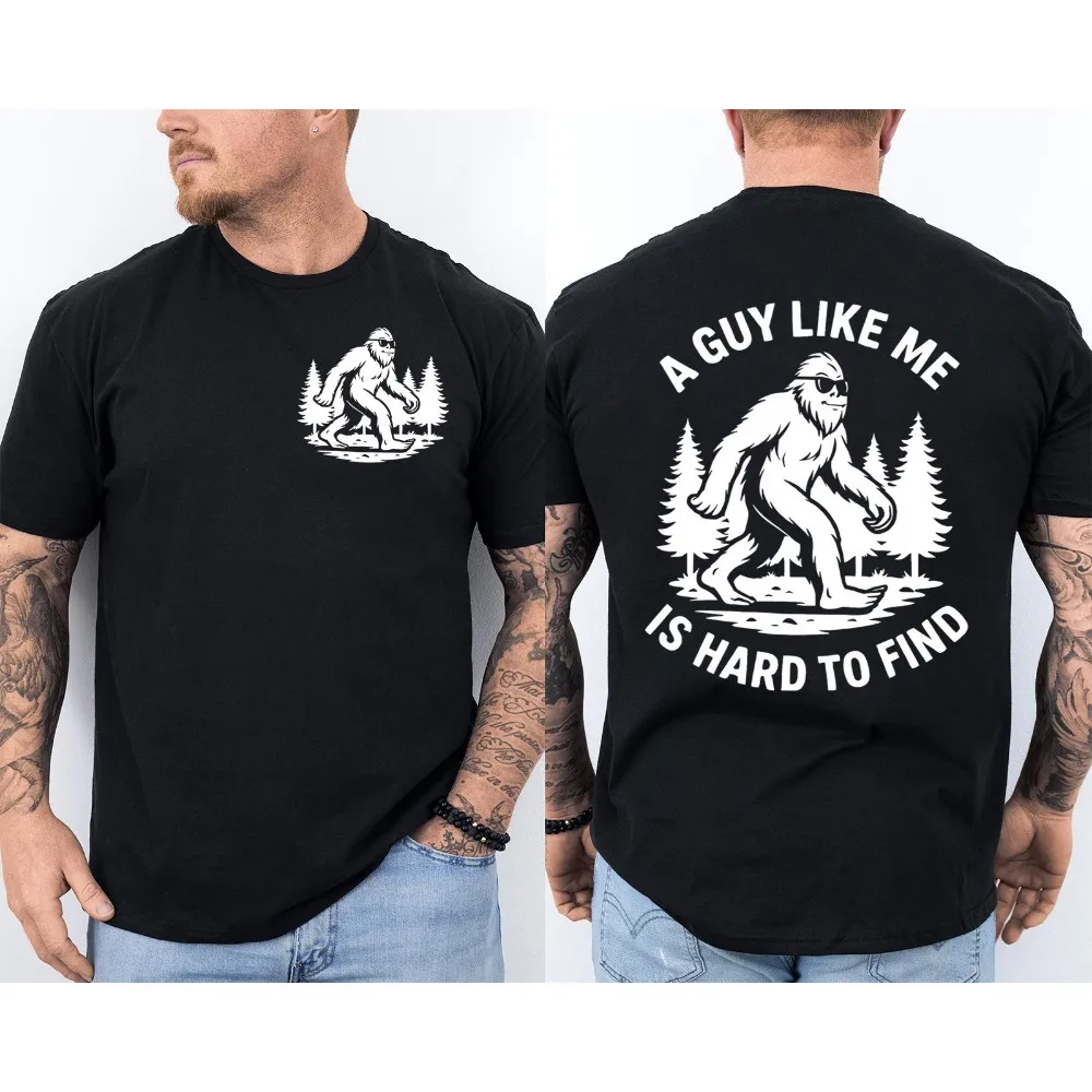 Funny A Dad Like Me Is Hard To Find Retro Bigfoot Dad Sasquatch 2 Sided O-neck T-Shirt Father's Day Gift Men Clothes