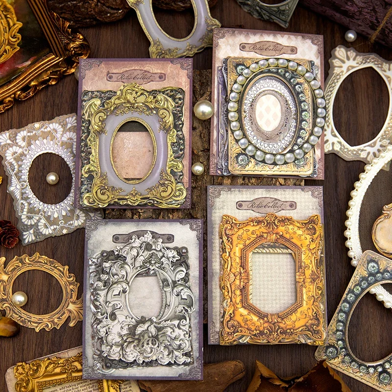 10Sheets Material Pack Classical Romance Pads Handbook Retro Border Notebooks Handwriting Base Scrapbook Cut 150*85MM