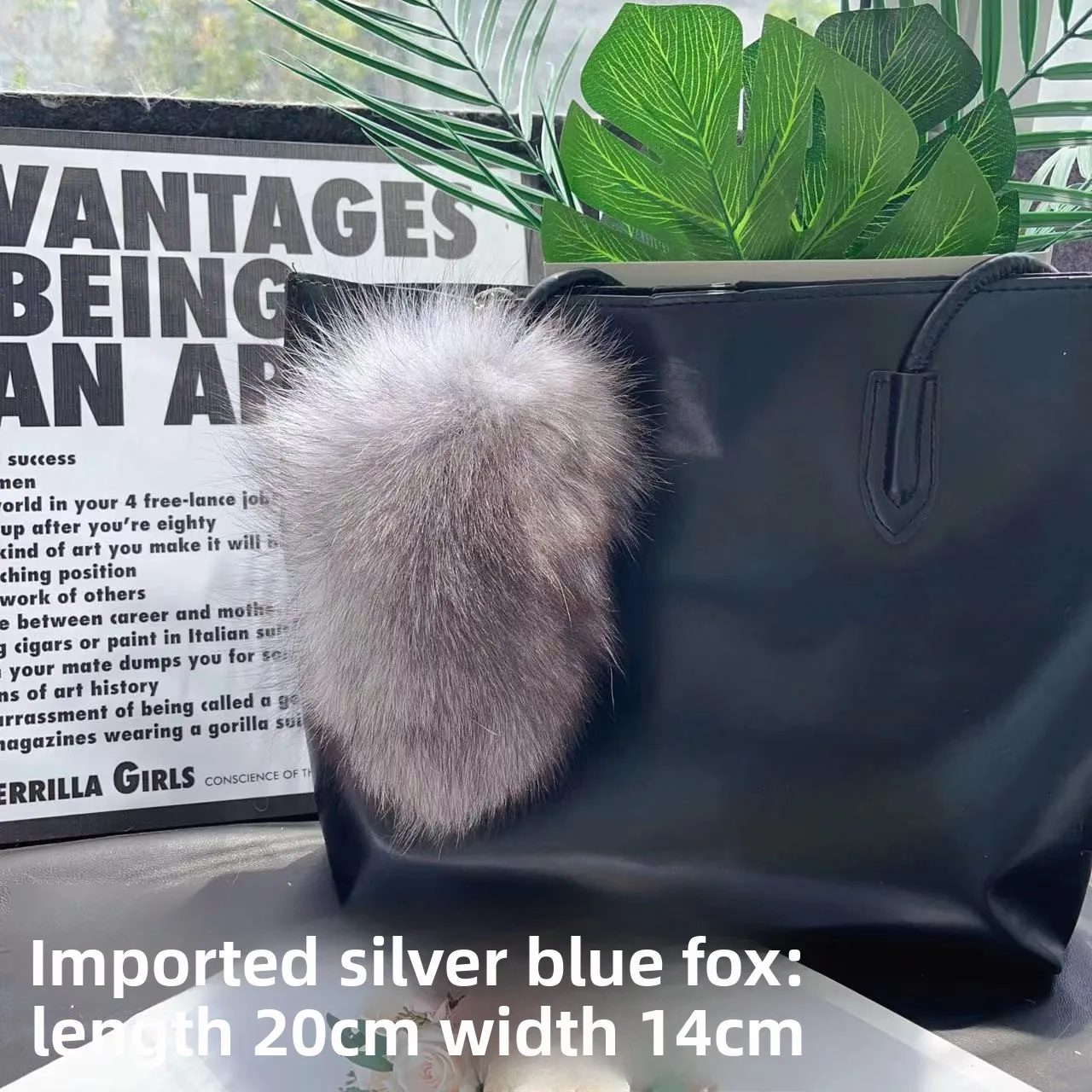 Image 4: Véritable fourrure argent bleu queue de renard en peluche accessoires de Cosplay accessoires de fourrure