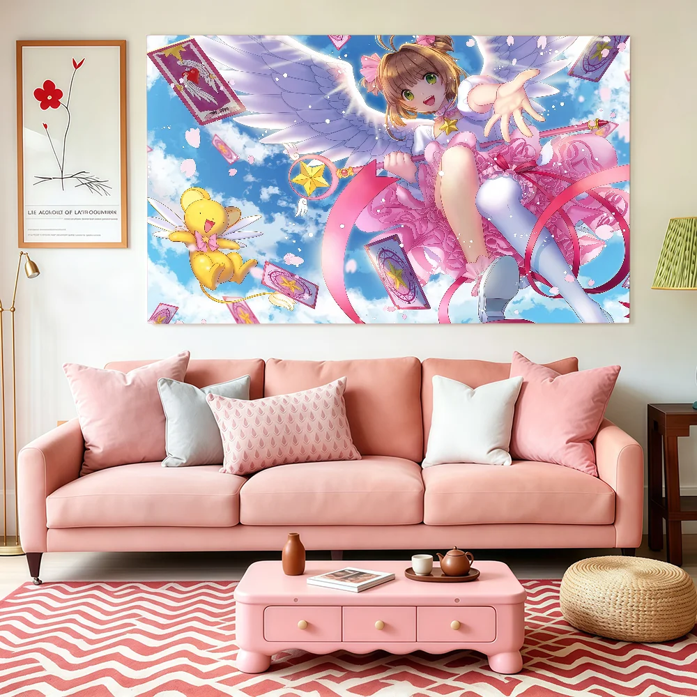 Comic C-Cardcaptor-R S-Sakura-A flag  Club Interior Wall Creative Pattern Living Room Wall Art Party Outdoor Decor