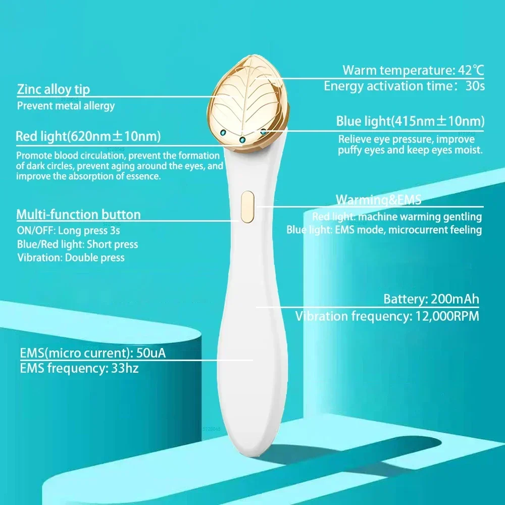 Microcurrent Vibrating Eye & Face Massager Face Lifting Device Anti-aging Skin Rejuvenation Galvanic Wrinkle Remove Machine Spa