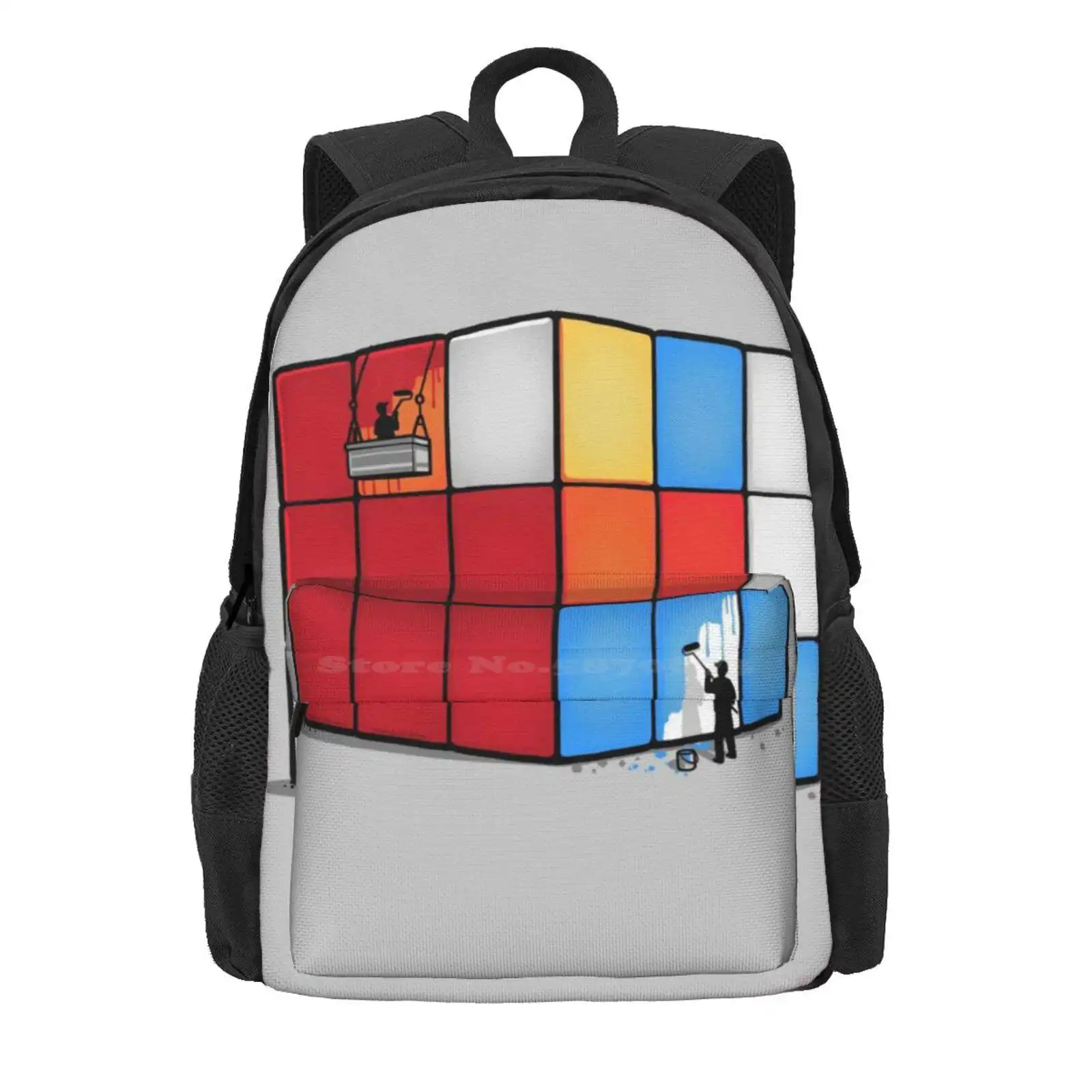 Solving The Cube Hot Sale Schoolbag Backpack Fashion Bags Painters Funny