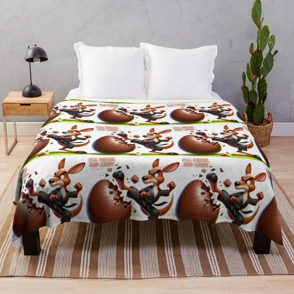 

Egg Break, Hop-Chop! Throw Blanket Designers Custom Plaid on the sofa Large Blankets