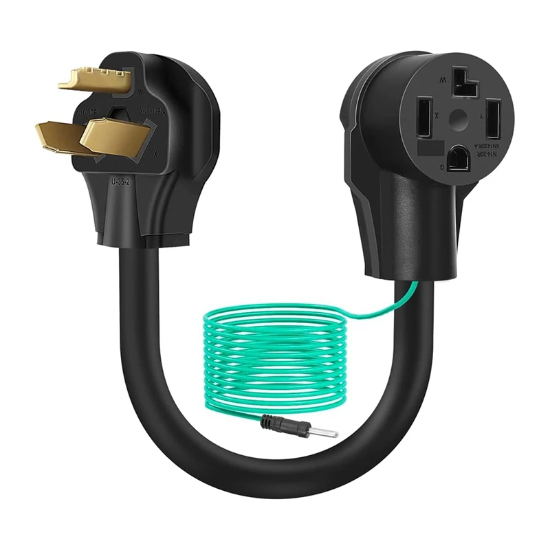 1.5FT 3 To 4 Dryer Adapter Cord,N10-30P Male To 14-30R Female,250V 30 Amp 10-AWG Dryer Outlet Plug Power Cord US Plug