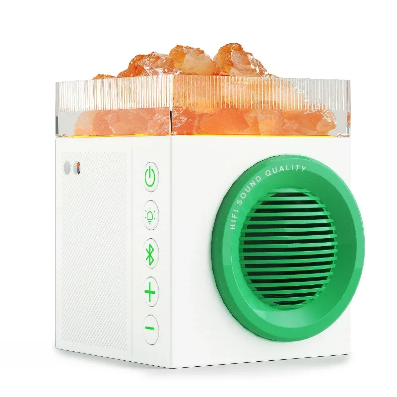 

HIFI Bluetooth Speaker Desktop Wireless Aromatherapy Diffuser Stereo Sound Audio Crystal Stone Night Light Portable BT Subwoofer