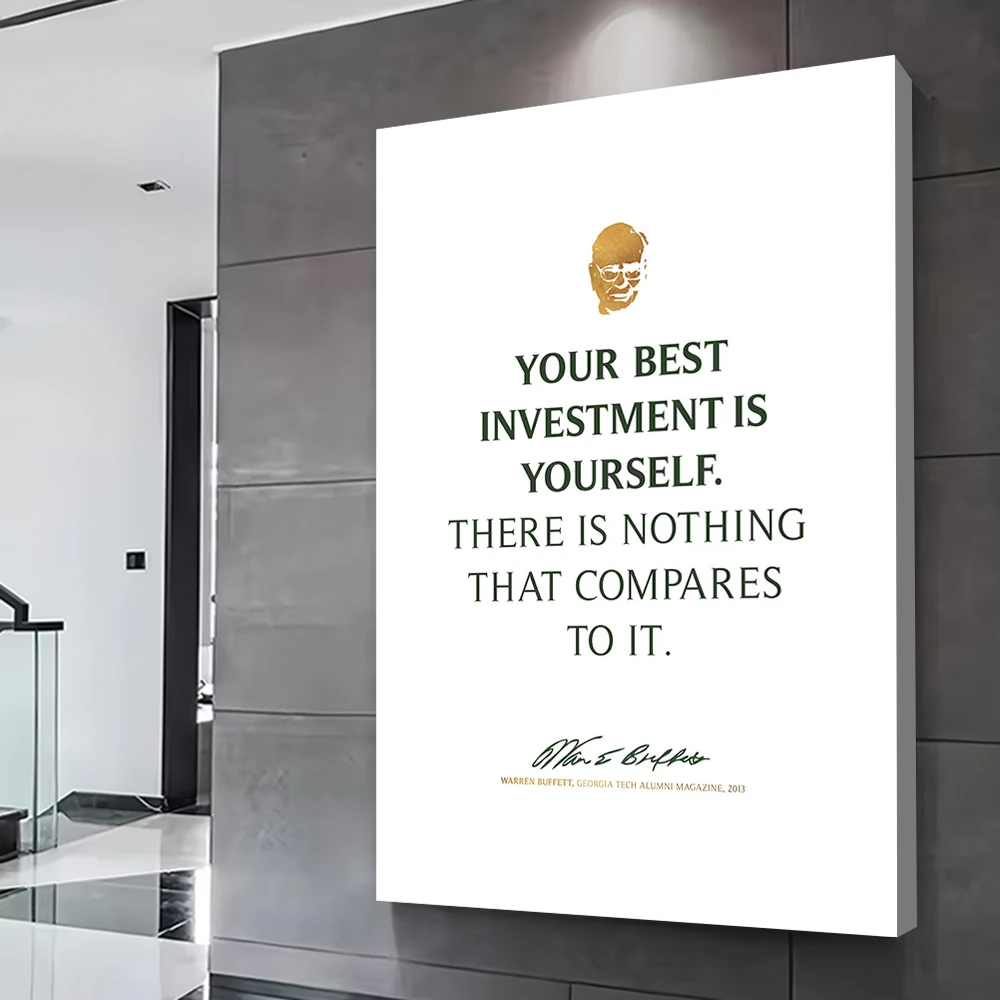 Buffett Famous Quote Poster Customizable Printed Canvas Painting for Pictures Wall Art Gaming Room Decoration Home Decor Items