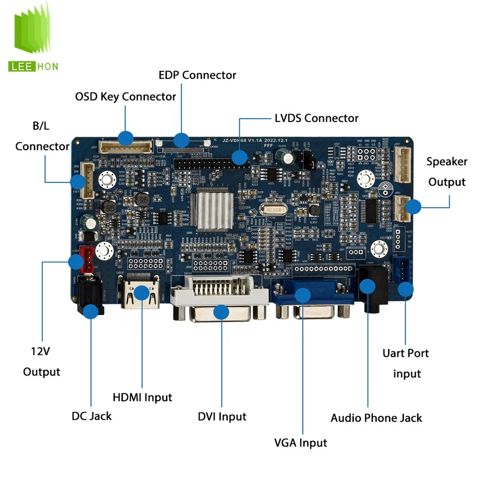 Pannello di controllo centrale per casa intelligente LCD originale AUO 10.1 "1024 * 600 Modulo LCD da 10,1 pollici