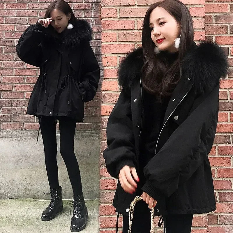 Women Winter Coat Jacket Warm Down Cotton Parkas 2025 New Female Short Cotton Coats Female Students With Waist Cinched Overcoat