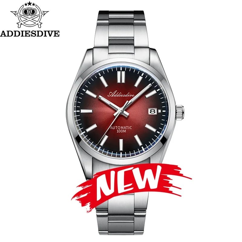 ADDIESDIVE Automatic Mechanical Watches 39mm Men's Watch reloj hombre Sapphire Crystal 10Bar Waterproof Sunburst Dial NH35A