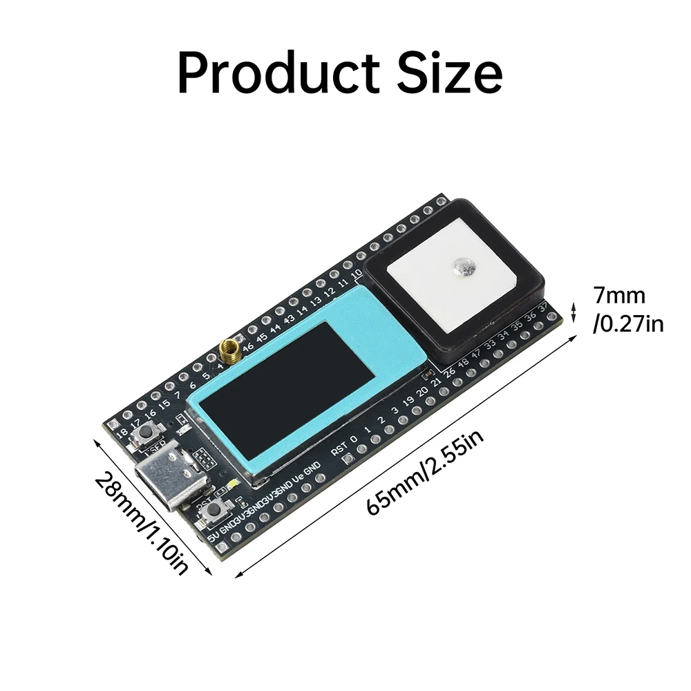 شاشة LCD مقاس 0.96 بوصة LoRa جهاز تعقب لاسلكي ESP32-S3FN8 + SX1262 + UC6580 WiFi/BT/LoRa/Gnss/تتبع وتحديد المواقع GPS