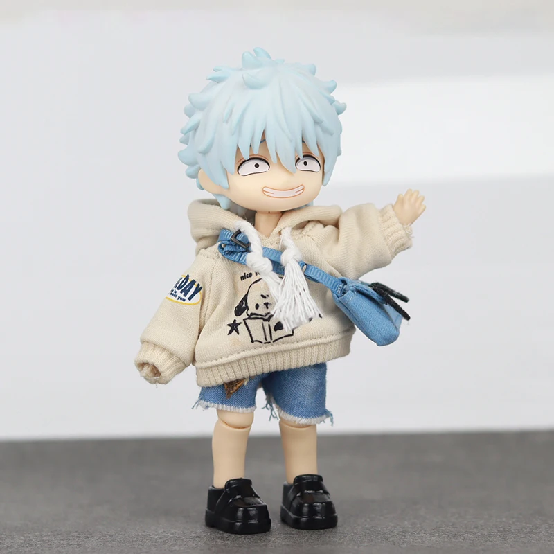 Figurine d'action Gintoki Sakata Kagura Shimura Shinpachi, 10cm, Ob11 1/12, poupée articulée, jouet de Collection en Pvc, modèle jouet cadeau