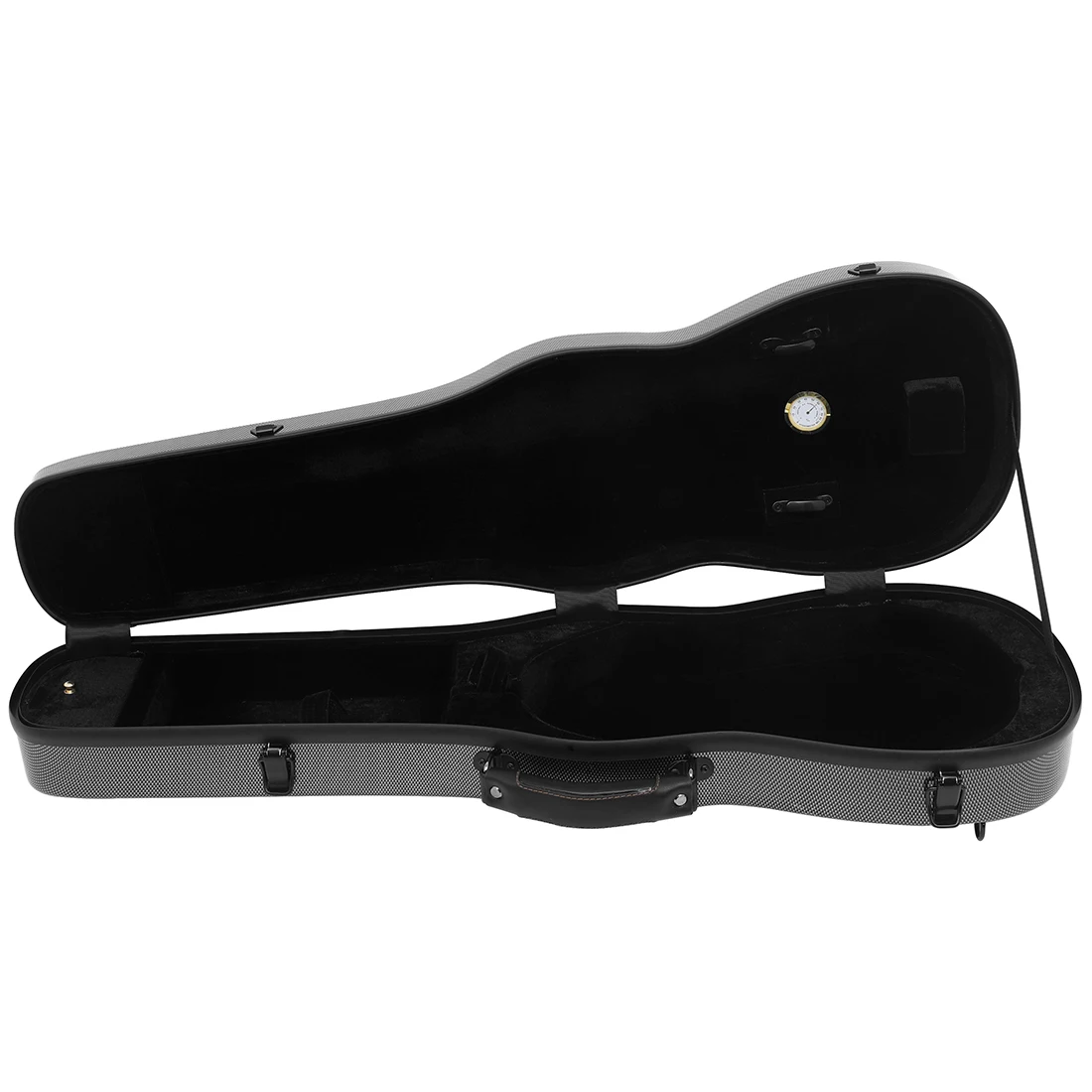 4/4 3/4 Violin Case Carbon Fiber Triangle Box Backpack Violin Box Portable Double Shoulder Strap Triangle Case with Hygrometer