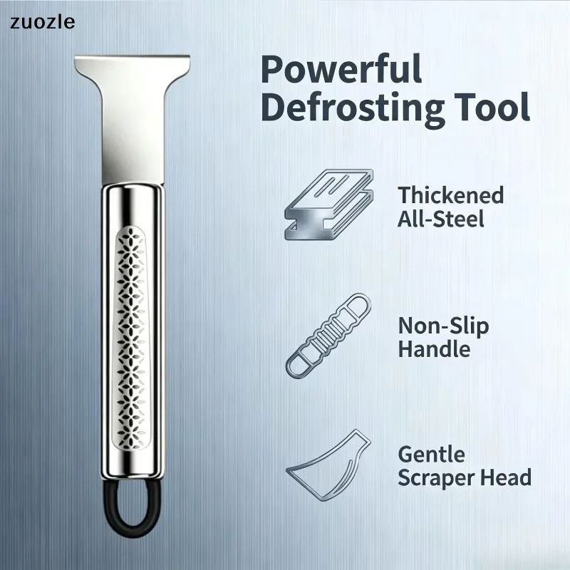 exquisiteStainless Steel Ice Scraper Fast Defrosting Scratch Proof For Car Windshield Home Refrigerator Ice Removal