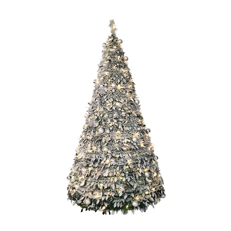 

Artificial Folding Christmas Trees 180cm 6ft Luxury Home Flocked Decoration Folding Christmas Trees