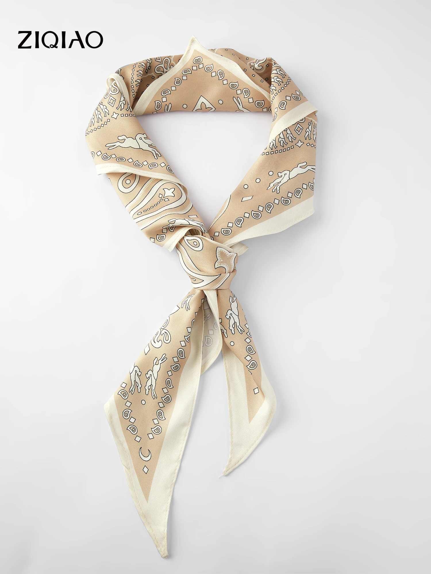 ZIQIAO Vintage Bohemian Paisley Triangle Scarf Summer Beach Vacation Soft Light Women Fashion Casual Decorative Neck Shawl Wrap
