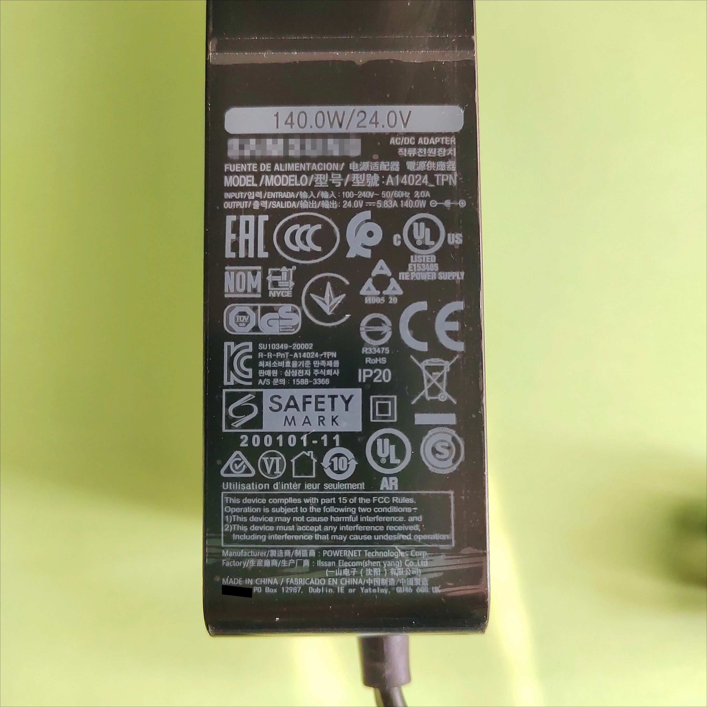 A14024-TPN 140 Вт 24 В 5,83 А BN44-01024A для монитора Адаптер переменного/постоянного тока Блок питания C32G75T G7 C32G75TQSN C32G75TQSR 32 дюйма C32G75TQSU