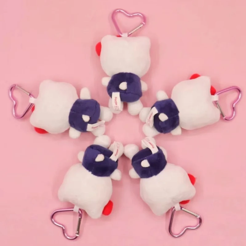 Sanrio  Hello Kitty heart-shaped button plush pendant suitable for men's and women's backpacks, travel bags, pendant accessories